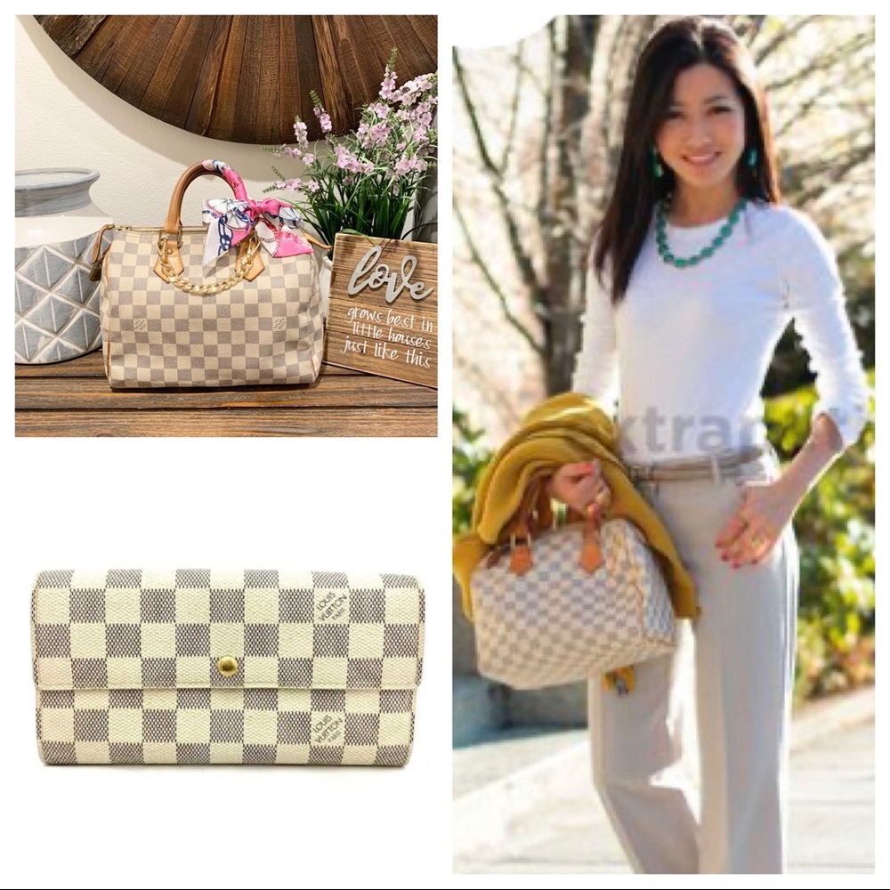 SOLD❤️Louis Vuitton Azur Speedy 25 & Sarah Wallet